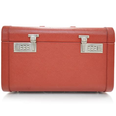 beauty case da viaggio prada|PRADA Saffiano Beauty Da Viaggio Cosmetic Train Case.